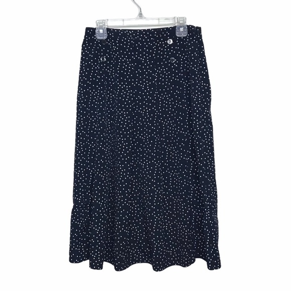 Side Party Blue Billie Polka Dot Pleated Midi Skirt - Picture 1 of 9
